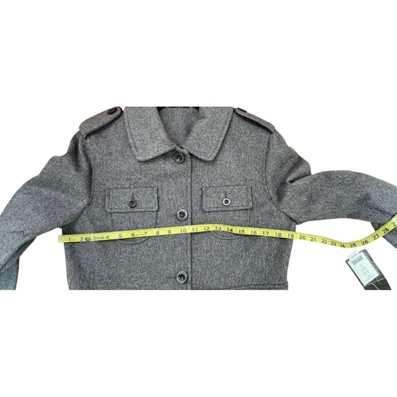 Women's Coat Kenneth Cole Wool Gray Coat Mid Knee Length Size 10 New $370 - Picture 10 of 12